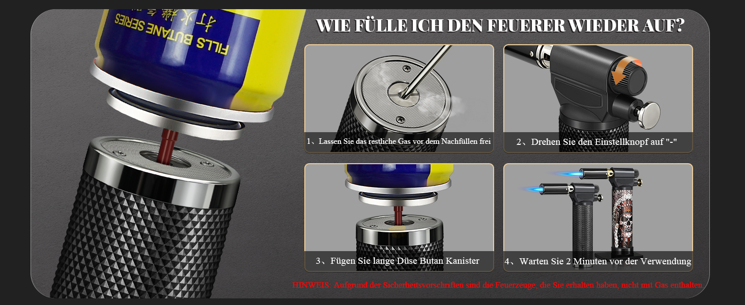 Газовий запальник для кухні з регульованим полум'ям Jet, одноручний, для приготування їжі, грилю, паяння (без газу), Zq1-bk