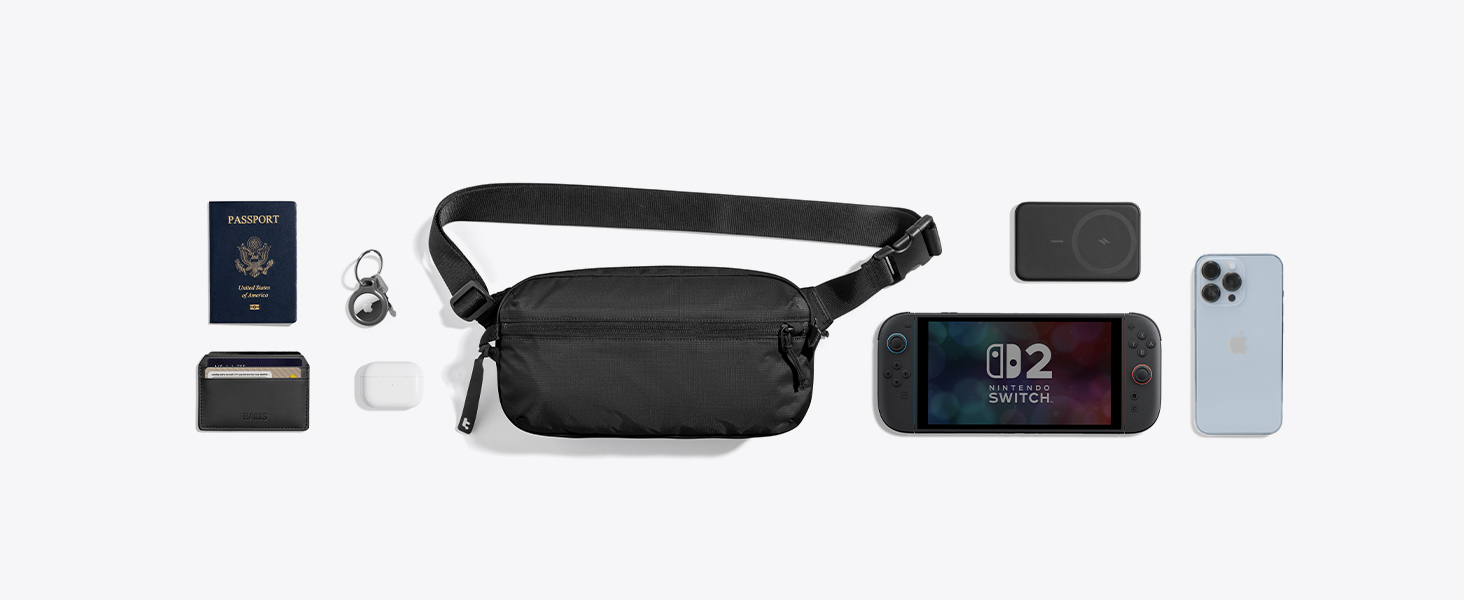 tomtoc Anti-Diebstahl Sling Bag 3,5L: Сумка на плече, через тіло, чорна, RFID-захист, для Switch, iPad mini, EDC, подорожі
