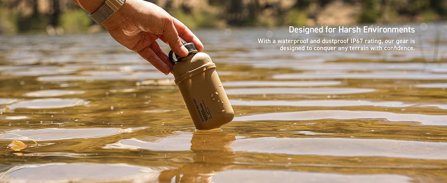 Портативний зарядний пристрій ELECOM NESTOUT: 10000mAh, водонепроникний IP67, ударостійкий, для iPhone, iPad, Android. Швидка зарядка 20W USB-C PD. Ідеально для туризму, кемпінгу та подорожей.