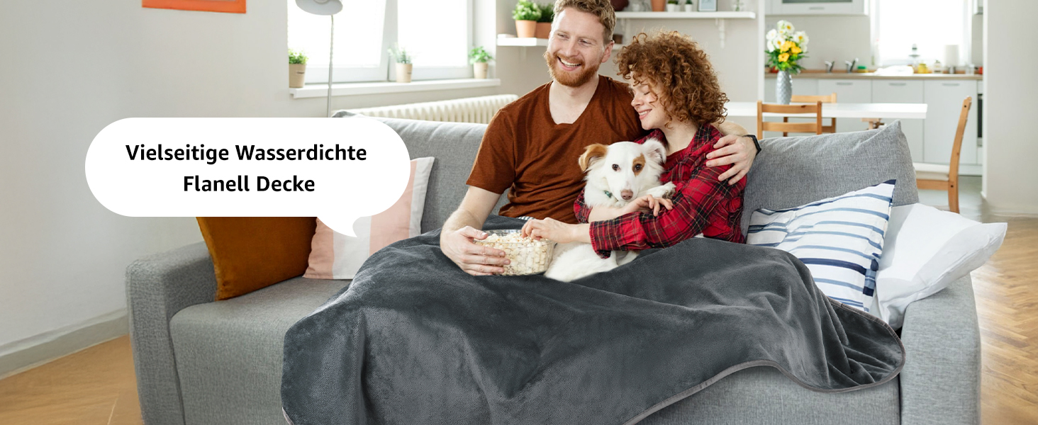 Водонепроникний плед Pick for Life: двосторонній фланцевий плед для собак, подорожей, дому, авто. 102x152 см, сірий/сірий