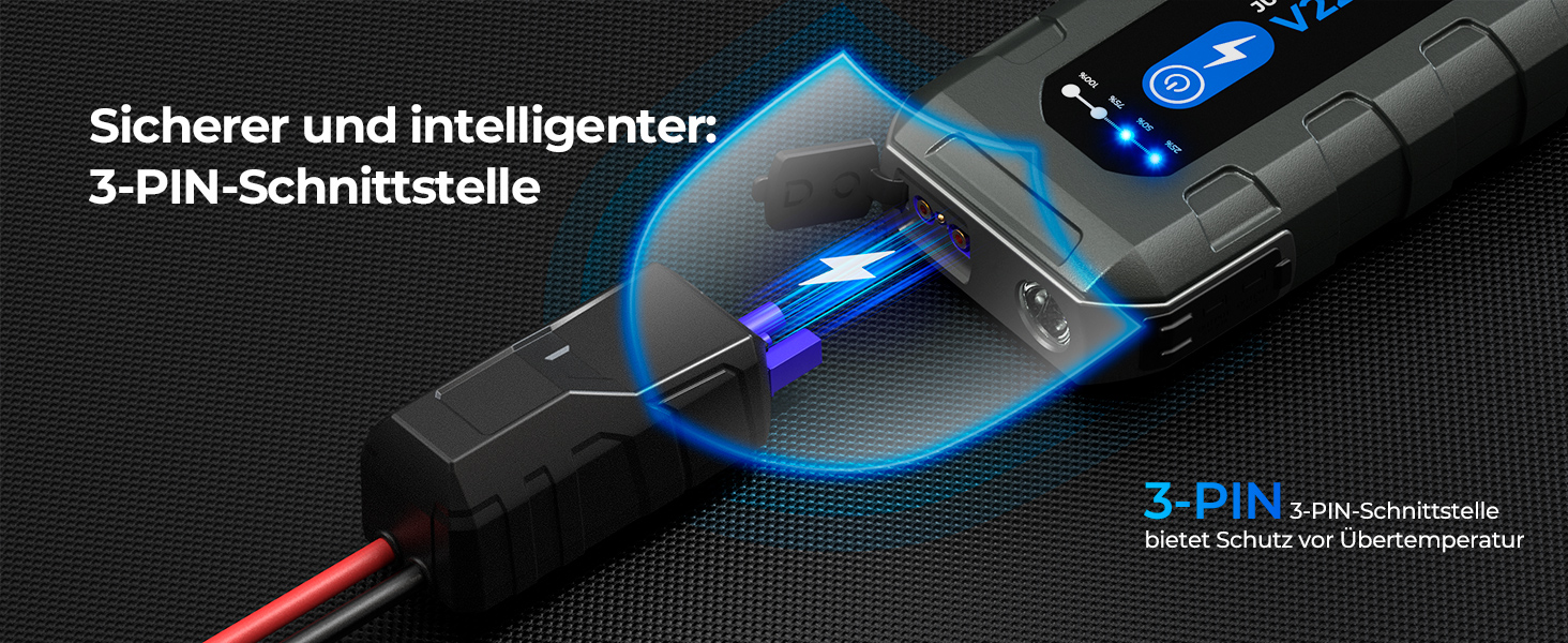 Powerbank TOPDON JS3000 для запуску двигуна, 24000mAh, 2200A, для бензинових (9.0L) та дизельних (7.0L) двигунів, з EVA-чохлом