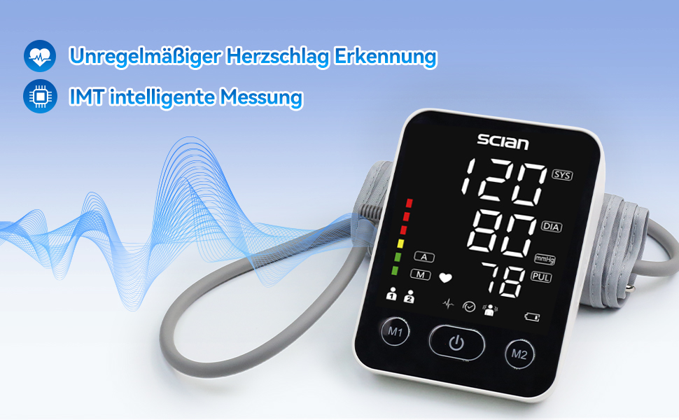 Тонометр на плече Scian для дому, автоматичний, велика манжета 22-42 см, пам'ять 2x100