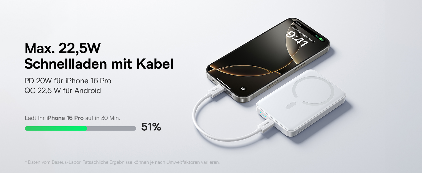 Power Bank Baseus Enerfill MagSafe 10000mAh 22.5W з магнітним кріпленням, USB-C, бездротовий, для iPhone 16/15/14/13/12