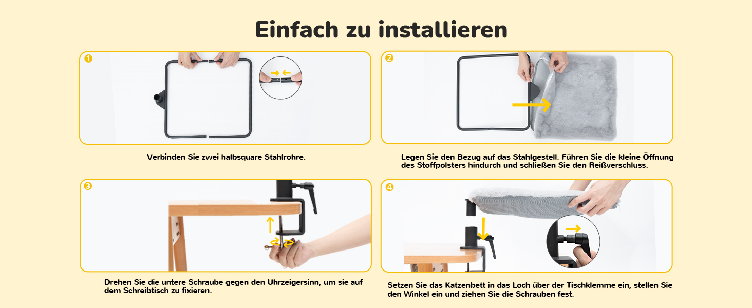 Підвісне ліжко для котів CATISM, 360° обертання, сірий колір, до 20 кг