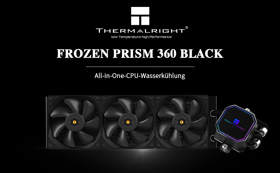 Система рідинного охолодження процесора Thermalright Frozen Prism 360 White ARGB, 360мм, 3 PWM вентилятори, для Intel LGA1700/1851, AMD AM4/AM5, Білий