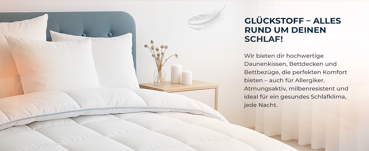 Літня ковдра Glückstoff® 135x200 см – сертифікована в Німеччині, з екологічною (Öko-Tex) начинкою. Легка, тонка та прохолодна ковдра для літа.
