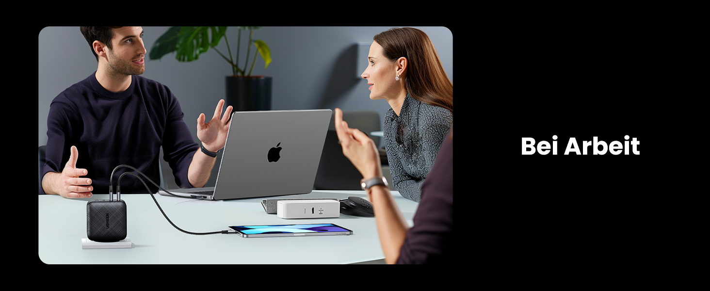 Зарядний пристрій UGREEN 65W USB-C GaN PD з 4 портами для MacBook, iPhone, iPad, Samsung