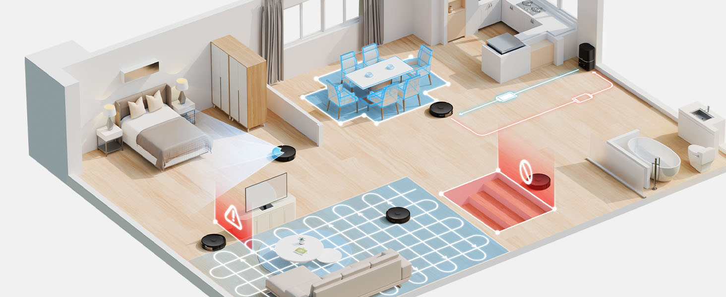 Робот-пилосос Tapo RV30 Max Plus з функцією миття та автоматичною станцією самостійного очищення, 5300Pa, LiDAR+IMU, голосове керування Alexa & Google Assistant, APP