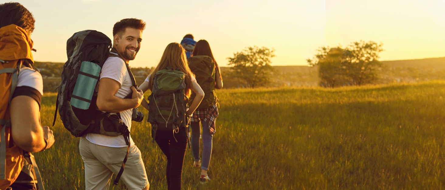 Каремат для кемпінгу Techshare самонадувний, потовщений, з насосом. Підходить для туризму, відпочинку на природі та кемпінгу