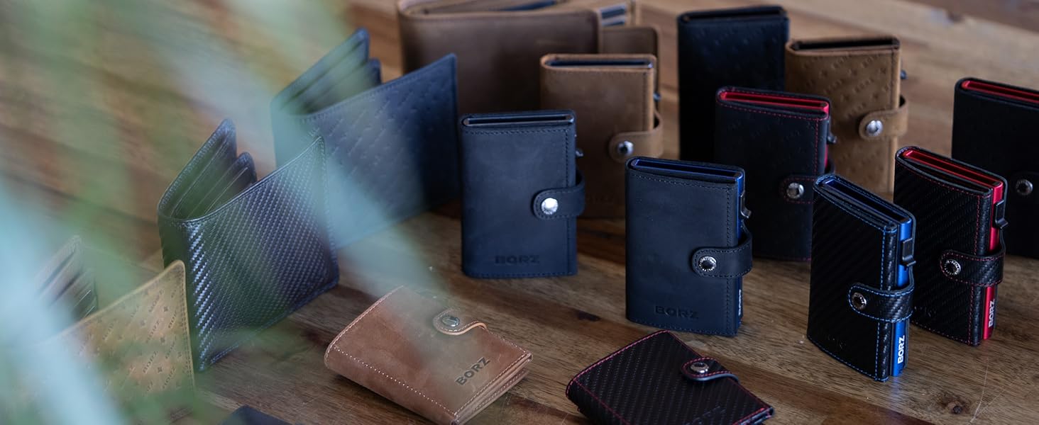 Крутий чохол-картхолдер BORZ Prime для AirTag з відділенням для монет, цифровою візитною карткою, захистом RFID, карбоном та червоною строчкою. Slim, шкіряний, з червоною строчкою.
