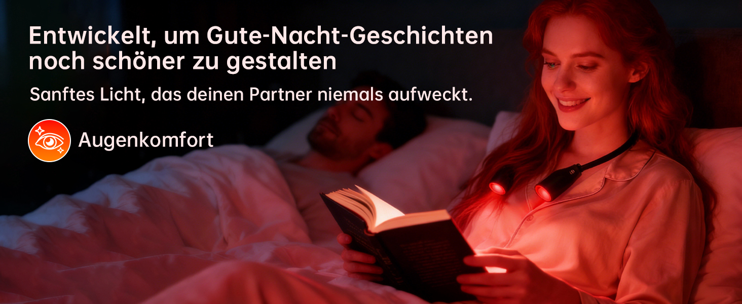 Світлодіодна лампа для читання з кліпсою 670 нм, з функцією пам'яті, димуванням та USB-зарядкою. Безсиній, портативний світильник для читання в ліжку, нашийний ліхтар