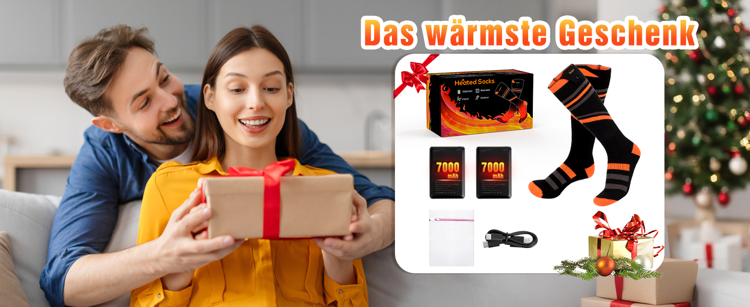 Гріючі шкарпетки для жінок та чоловіків, 7000mAh, 4 режими нагріву, для зимових видів спорту (лижі, піші прогулянки, велоспорт), розмір 36-43