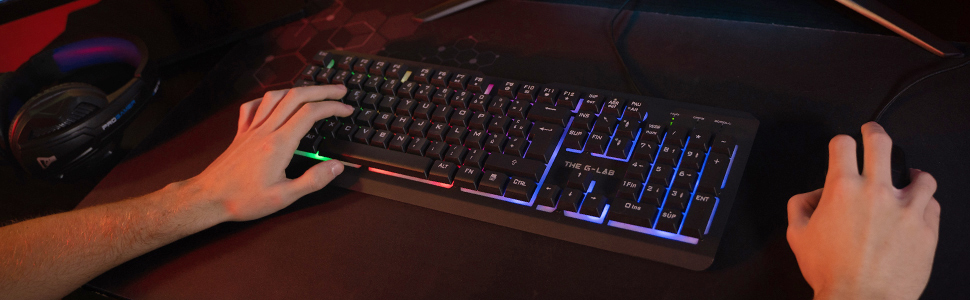 G-LAB Combo Iridium: Ігрова клавіатура та миша з підсвічуванням LED - QWERTZ, Anti-Ghosting, 3200 DPI, USB, сумісна з PC, PS4, PS5, Xbox (2023)