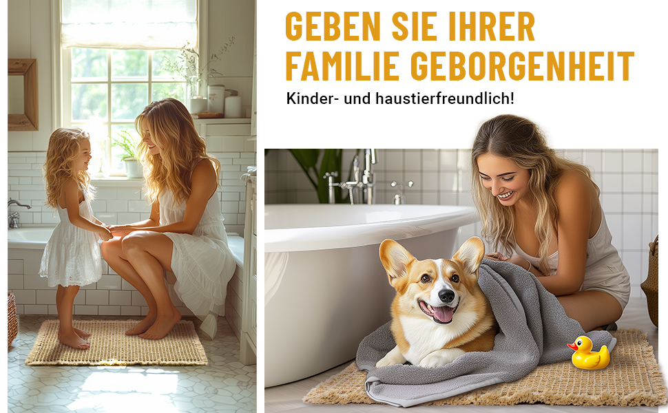 Boho Bathroom Rug Set - Non-Slip Bath Mats (2 Piece) - Washable Shower Rugs for Bathroom, Bedroom, Living Room - 51x120cm + 41x61cm Brown