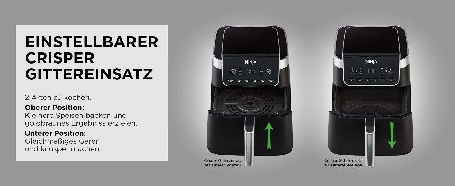 Фритюрниця повітряна Ninja Air Fryer MAX PRO 6.2L, сіра, AF180EU