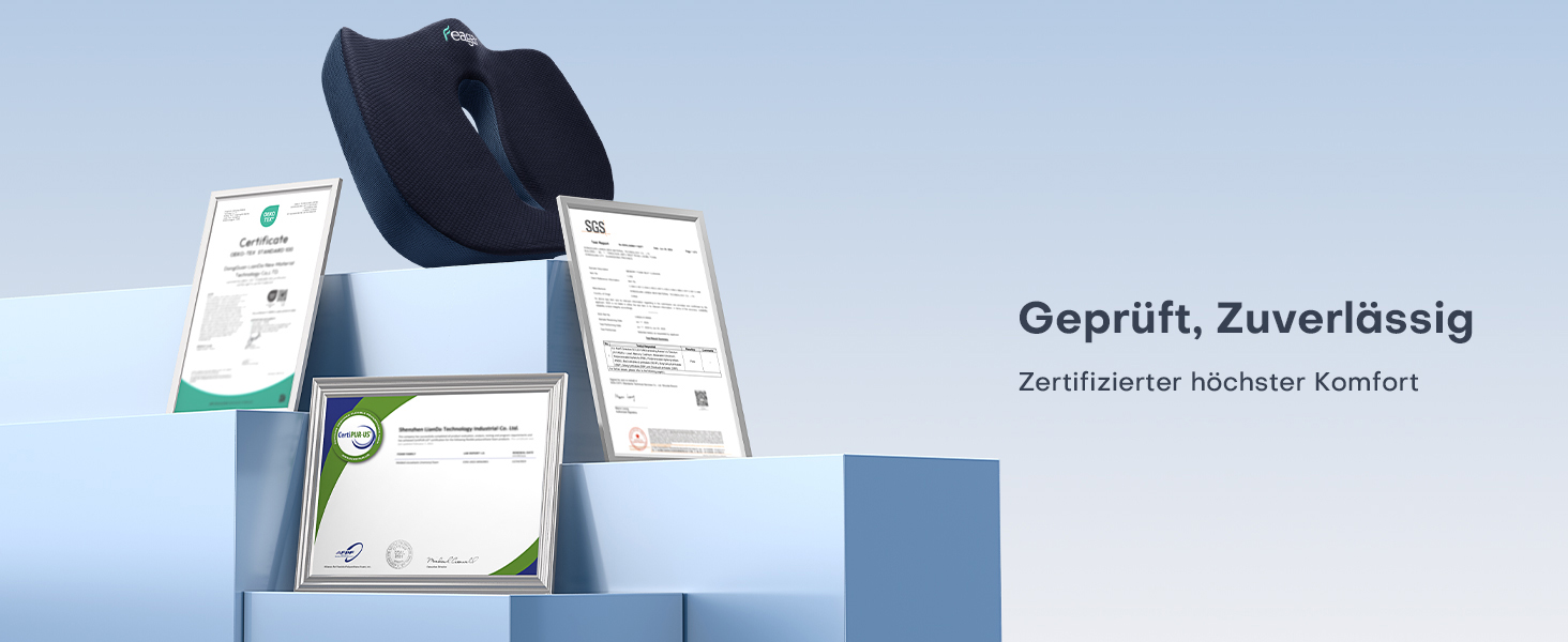 Ортопедична подушка для сидіння Feagar з Memory Foam: для офісного крісла, інвалідного візка, автокрісла. Подушка для хребта, стегна та сідниць. Чорний колір (Темно-синій, XL (90-150кг))