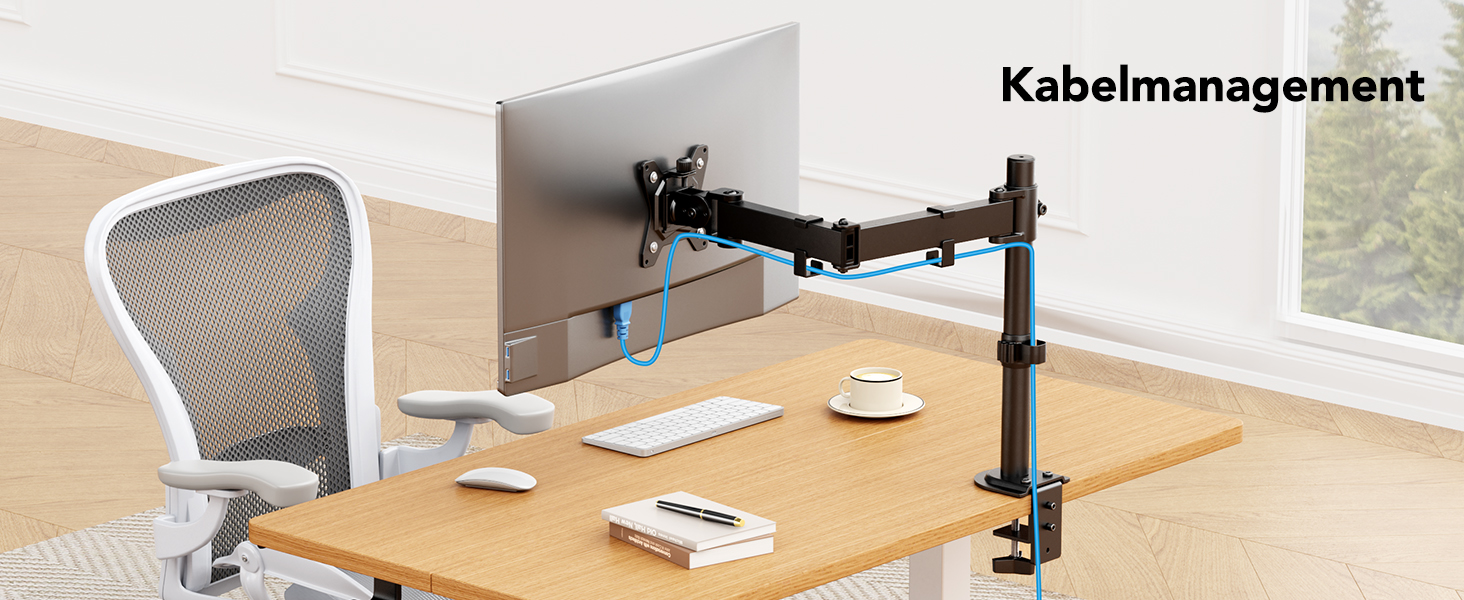 Кріплення для монітора HUANUO, 13-32 дюйми, регулювання висоти, нахил, поворот, VESA 75/100 мм, 2 варіанти монтажу