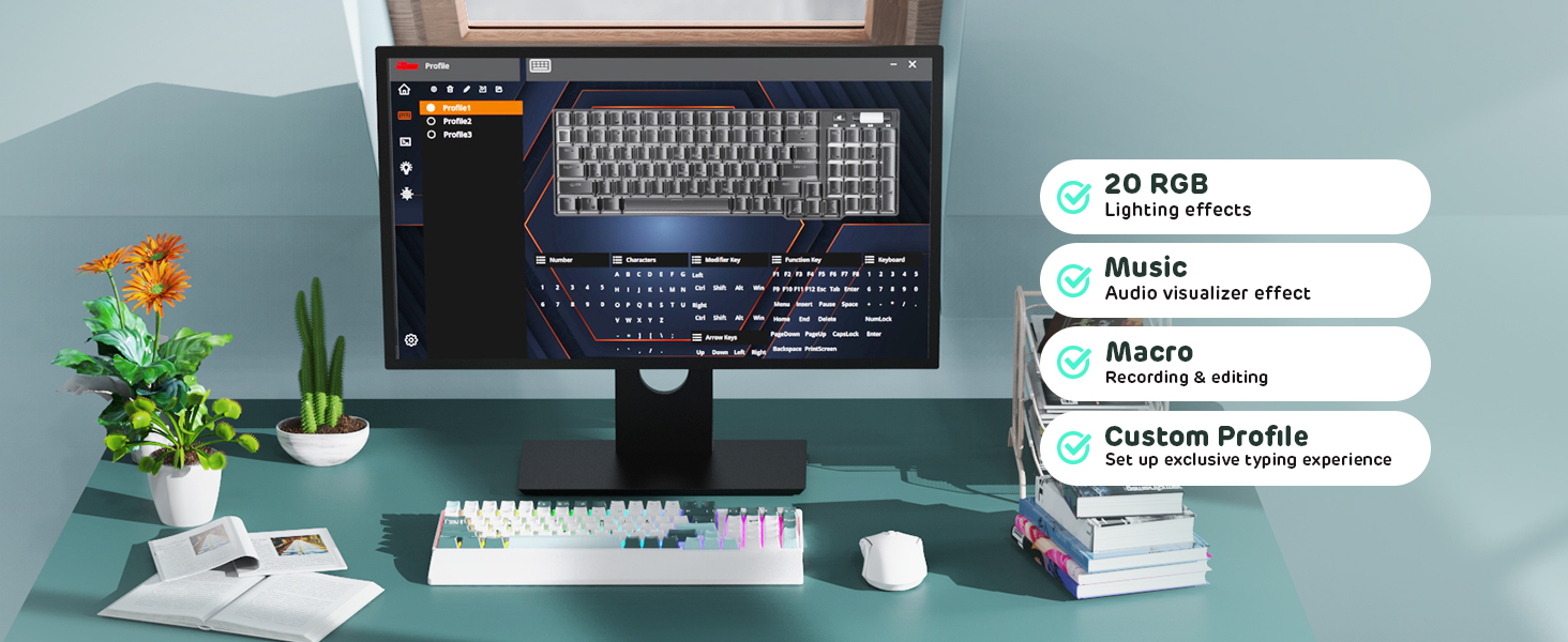 Механічна клавіатура RK ROYAL KLUDGE RK96 RGB Limited Ed з RGB підсвічуванням, 96 клавіш, 90% layout, Bluetooth 5.0/2.4G/USB-C, Hot-Swap, QWERTY (Camp Grün)