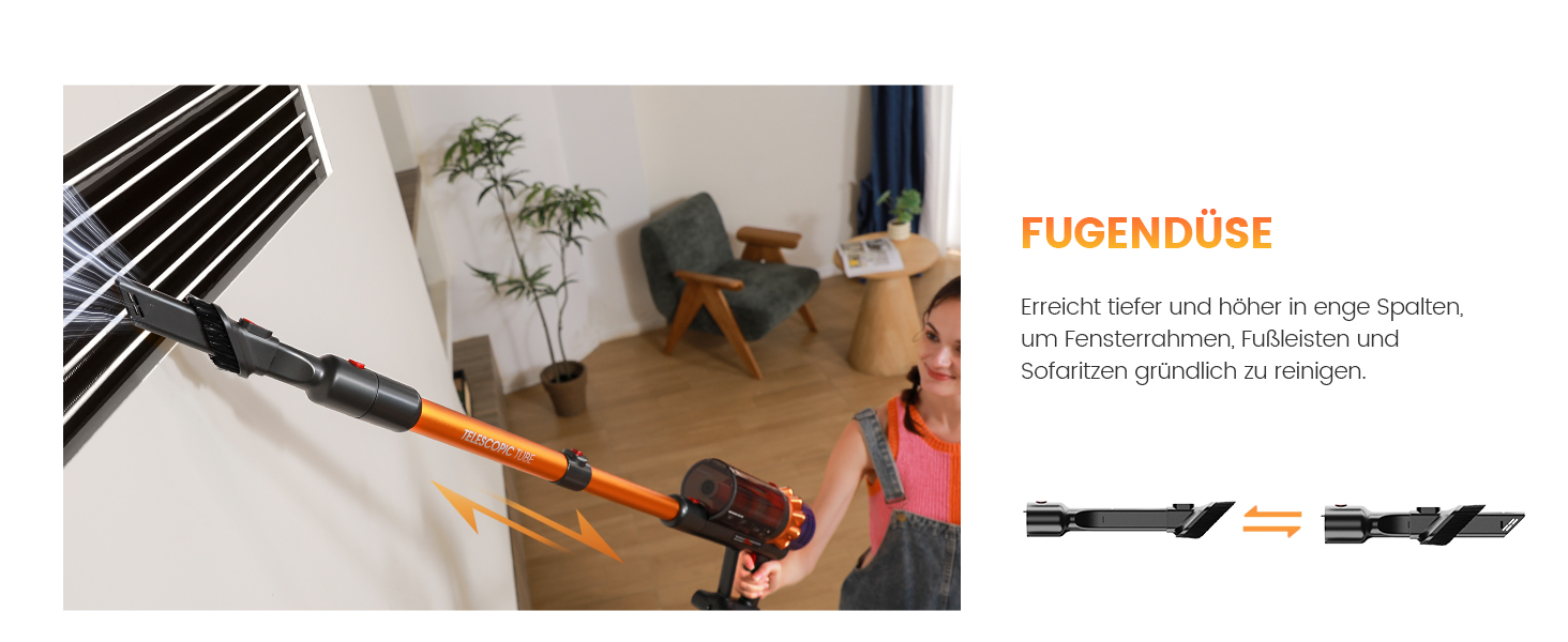 Бездротовий акумуляторний пилосос AlloyMove A05: 50000Pa, 550W, 80 хвилин, LED-дисплей, антизаплутана щітка, 7-ступенева фільтрація, для тварин, твердих поверхонь та килимів