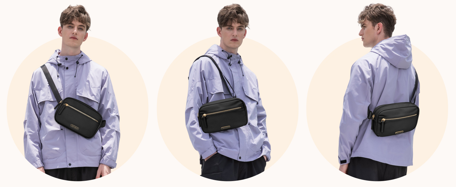 Жіноча бананка на пояс, чоловіча бананка, спортивна бананка, сумка через плече, кросбоді, бананка на регульованому ремінці, бежева, насичений абрикосовий колір, L