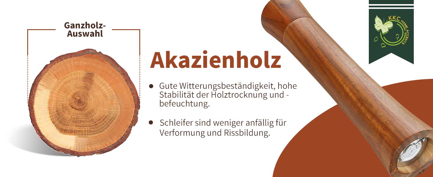 Мельниця для солі та перцю KKC Holz 25 см