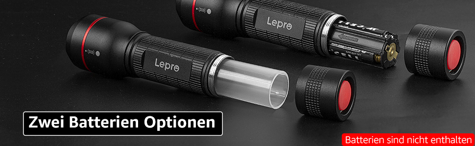 LED ліхтарик Lepro LE050 - екстремально яскравий, з кліпсою, зумується, 5 режимів, водонепроникний, для кемпінгу, відпочинку на природі, риболовлі, подарунок