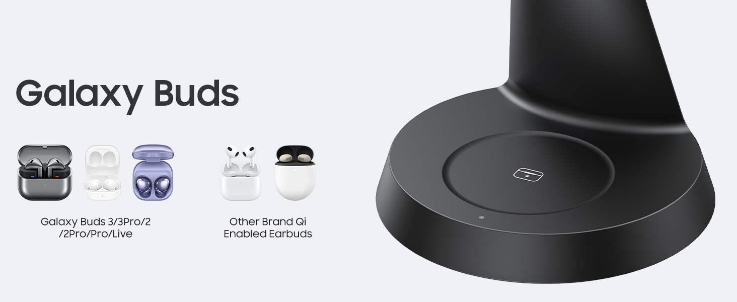 Бездротова зарядка Meifigno 3-в-1 для Samsung Galaxy: Mag-Safe, годинник, навушники (чорний)