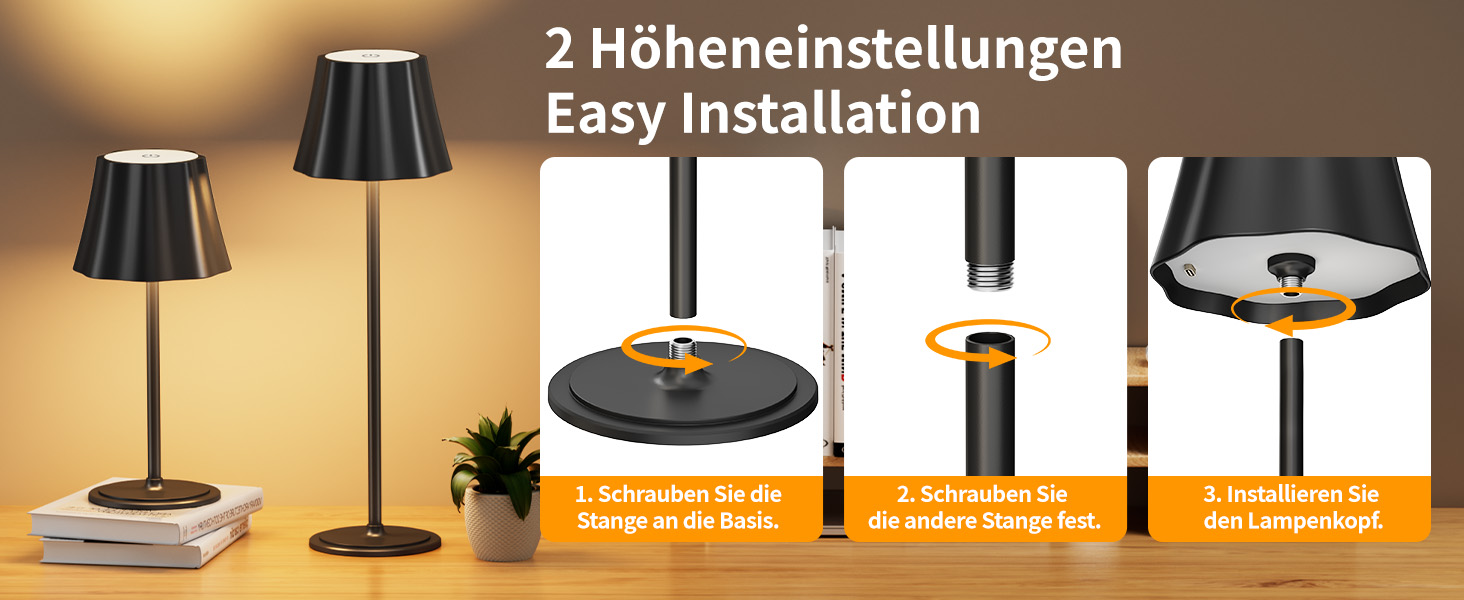 Бездротова LED-лампа Suright для столу з акумулятором 5000mAh, 3 режими кольору та регулюванням яскравості, IP54 вологозахист для вулиці, кемпінгу, тераси, вітальні, спальні