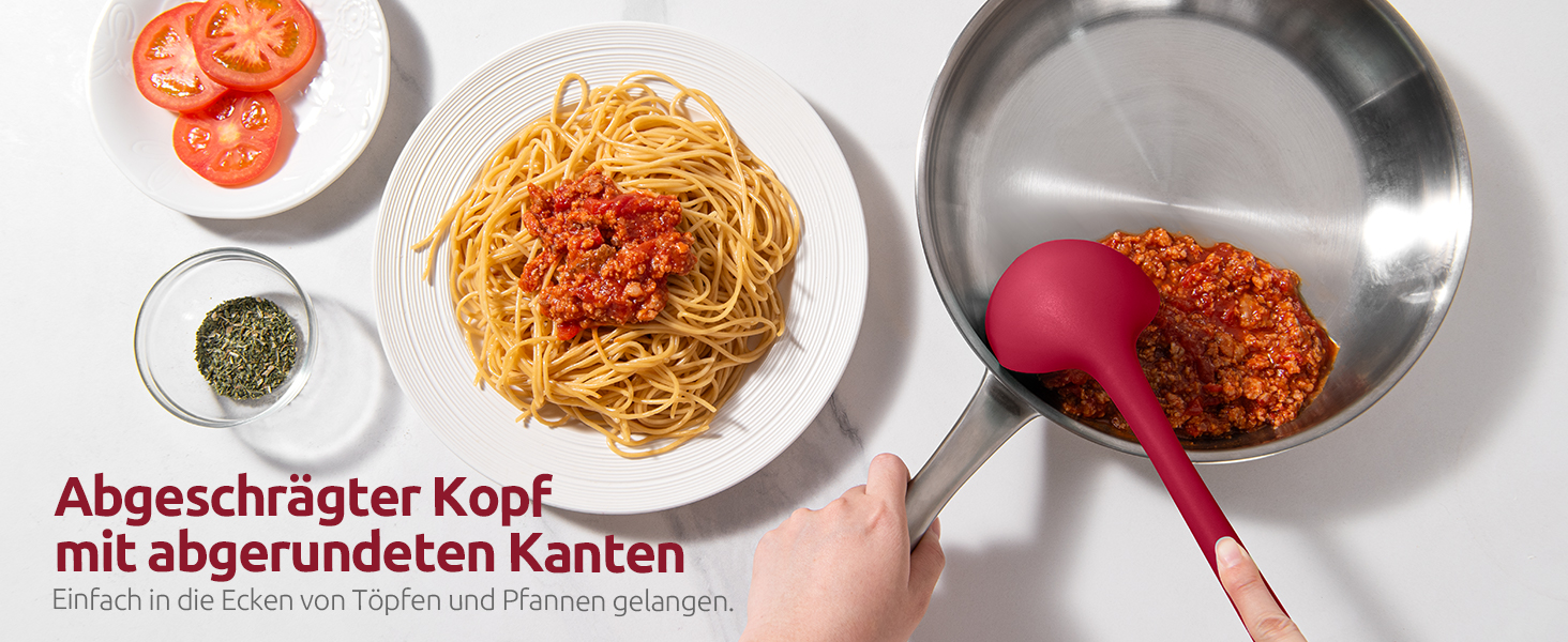 U-Taste Набір кухонного приладдя з силікону, 5 шт, термостійкі до 315°C, BPA-free, антипригарні лопатка та ложки для смаження, перемішування, сервірування (червоні)