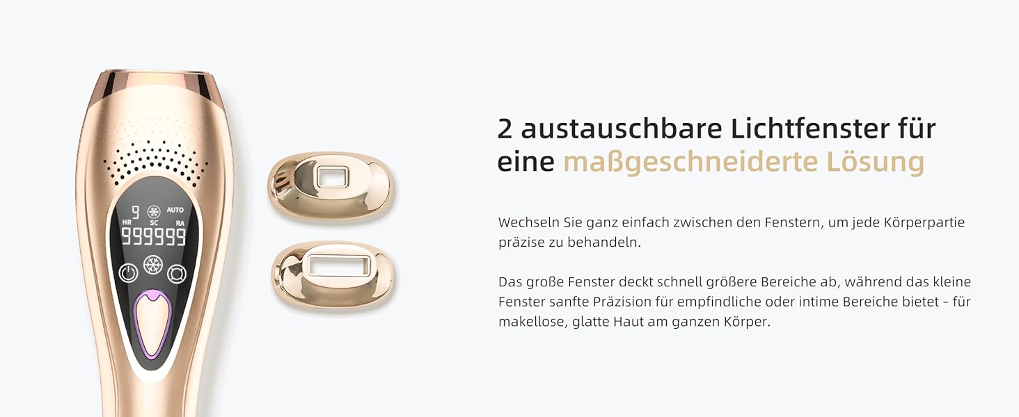 Пристрій для епіляції IPL з охолодженням 6°C, безболісна епіляція для тіла та обличчя, 999 900 імпульсів, 9 рівнів потужності, для тіла, обличчя, зони бікіні