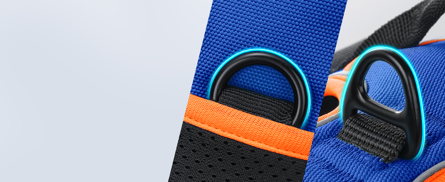 Шлейка для собак Eagloo великих порід, анти-тяга, з світловідбиваючими смугами, регульована, для Лабрадора, розмір L (XS, 1 шт., блакитний & оранжевий)