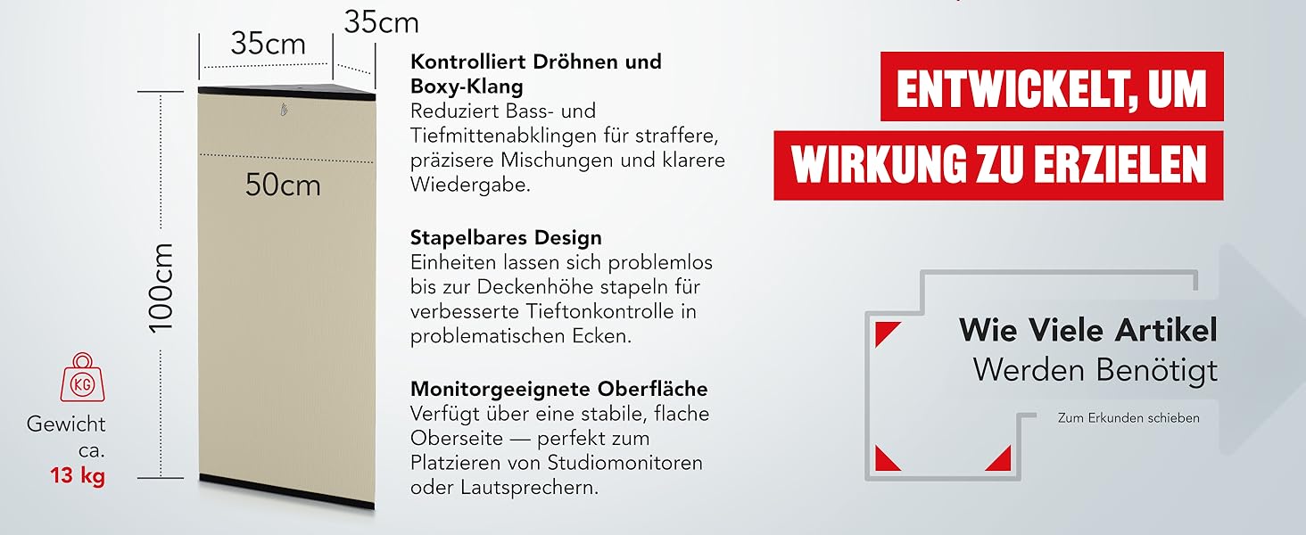 Кутова басова пастка Addictive Sound Bassfalle Ecke Premium, акустична панель для поглинання низьких частот (80-2000 Гц), антрацит, 100 см