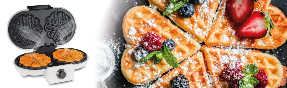 Вафельниця Korona Party 41020: автоматична, 1000 Вт, діаметр 18 см, червона