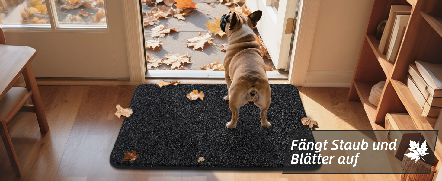 Килимок для входу COSY HOMEER 50x80 см, чорний - м'який, вологопоглинаючий, антиковзкий, для кухні, коридору, приміщення