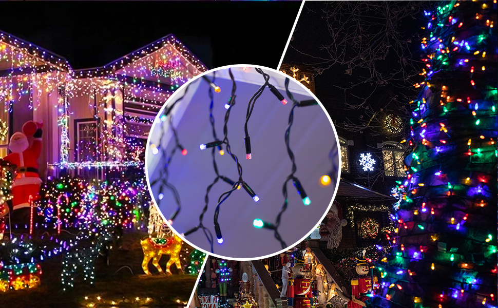 LED-гірлянда для дому та вулиці, 10м, 100 LED, святкова прикраса, вологостійка, 8 режимів світіння, таймер, гірлянда на ялинку (тепле біле світло)