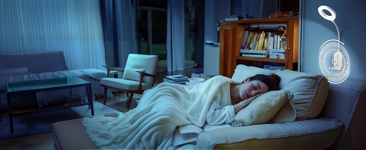 Світлодіодна настінна лампа для читання з USB, 10 Вт, 4 режими кольору, димування, функція пам'яті, таймер автовимкнення, біла