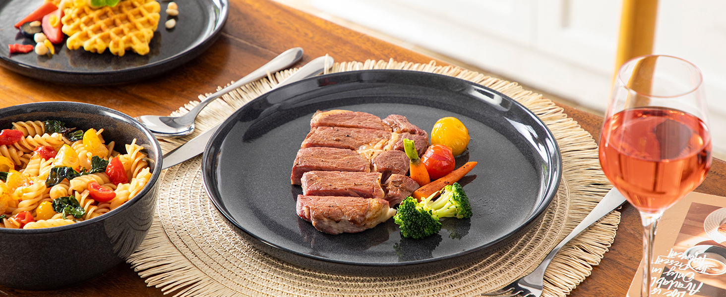 Набір посуду Steingut vancasso ANYA, 18 предметів, сірий (6 персон)