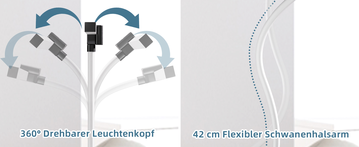 LED лампа для столу Doppelkopf з диммуванням, 24W, 80см, кріпленням, для офісу та дому, з пультом, білий світлодіодний світильник для робочого столу