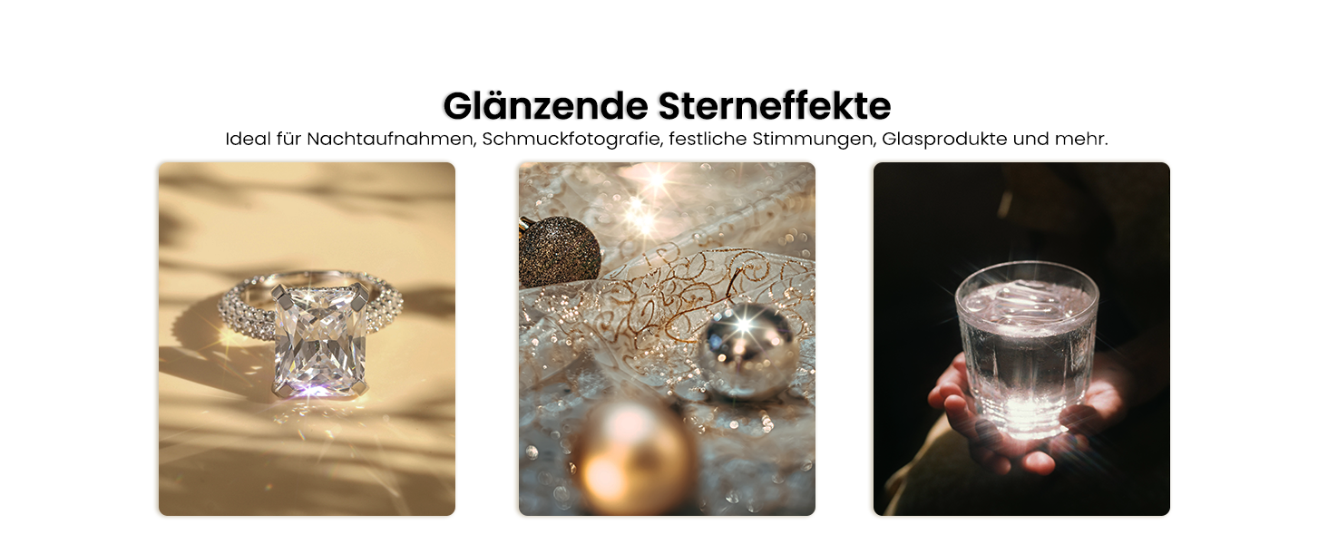 Набір зіркових фільтрів Walking Way 67mm (3 шт.) для камери: 4, 6, 8 променів + чохол