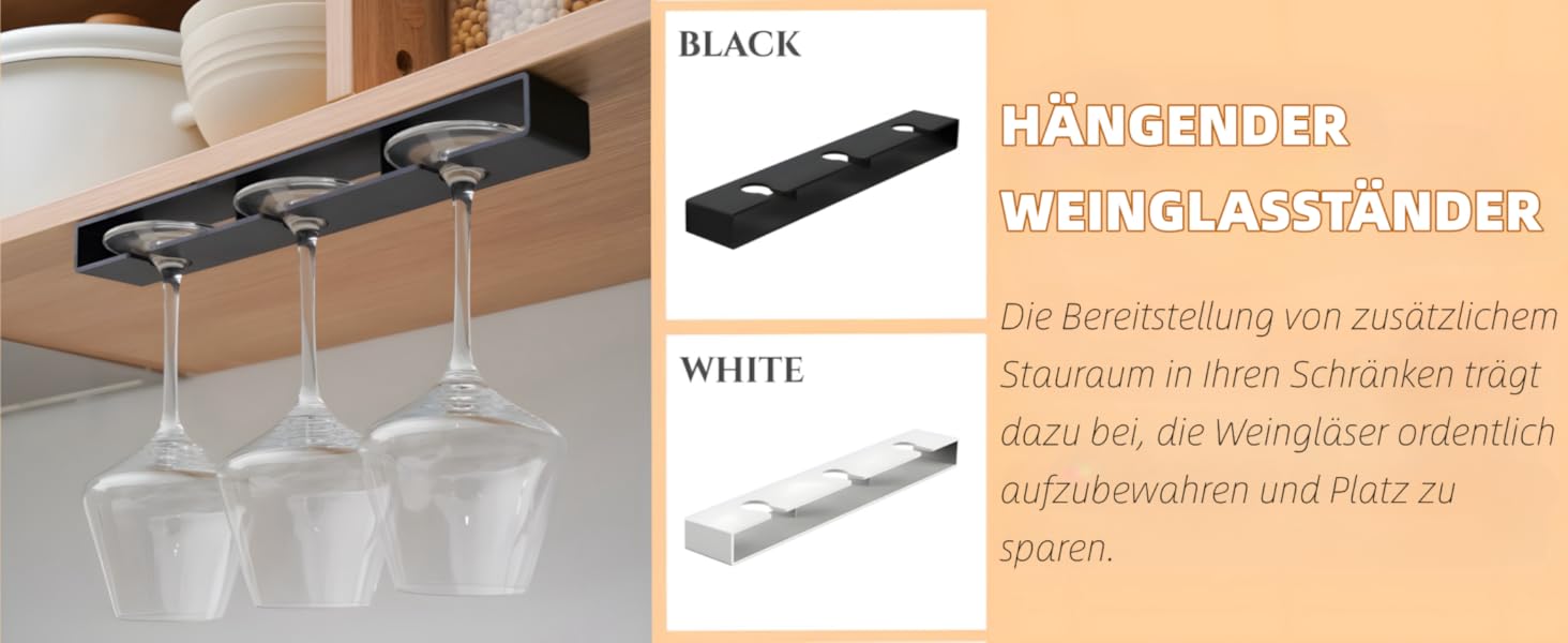 Тримачі для келихів вина настінні, самоклеючі, без свердління, для бару (чорний, 2 шт.)