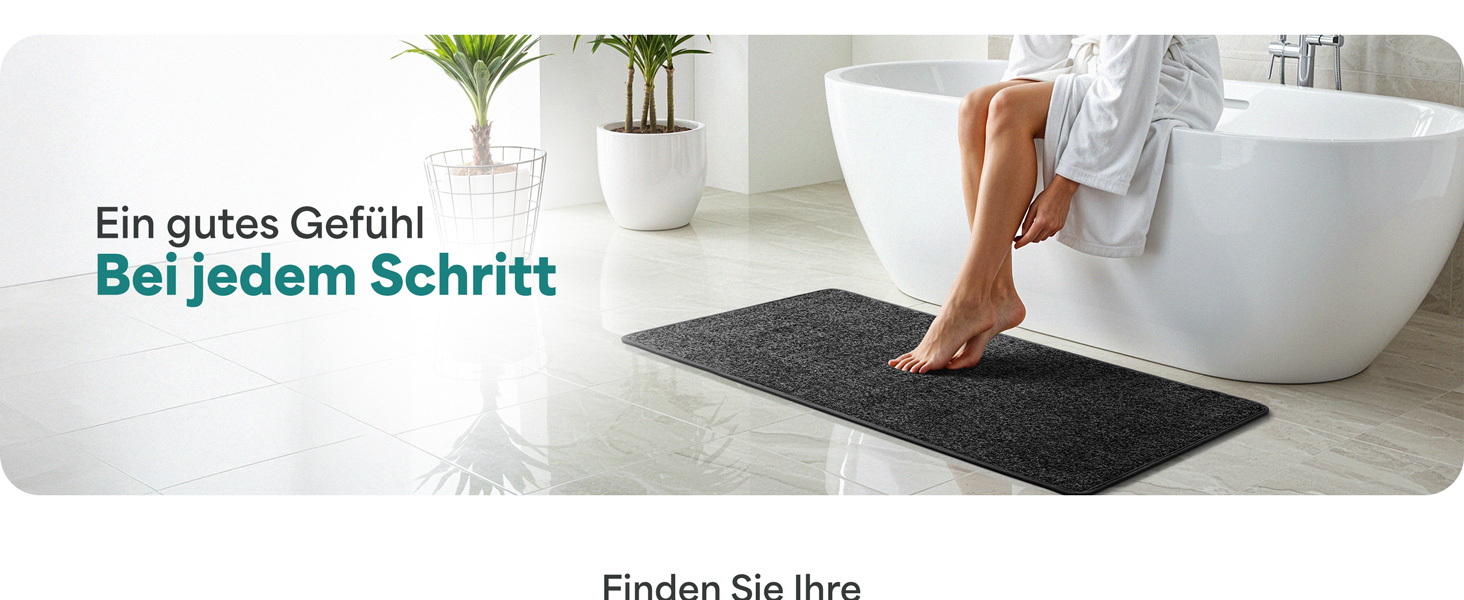 Гігієнічний килимок для ванної кімнати 40x60 см, протиковзкий та вологопоглинаючий підкладник під душ, що швидко сохне, чорний