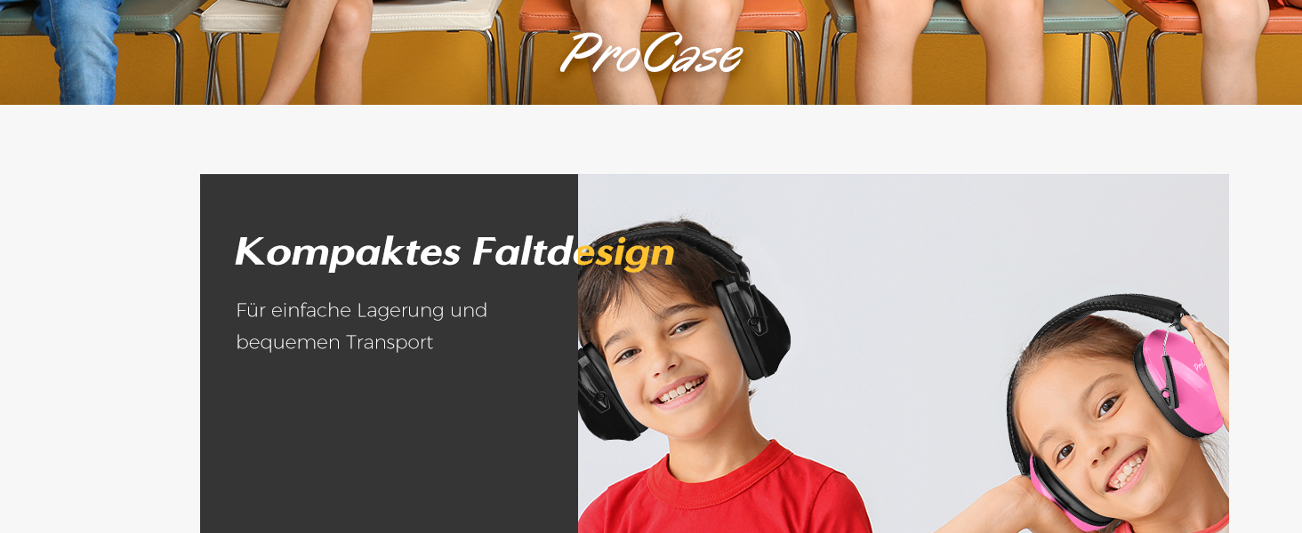 ProCase Навушники захисні дитячі шумоізоляційні, рожеві, для сну, подорожей, 3-12 років, NRR 21dB