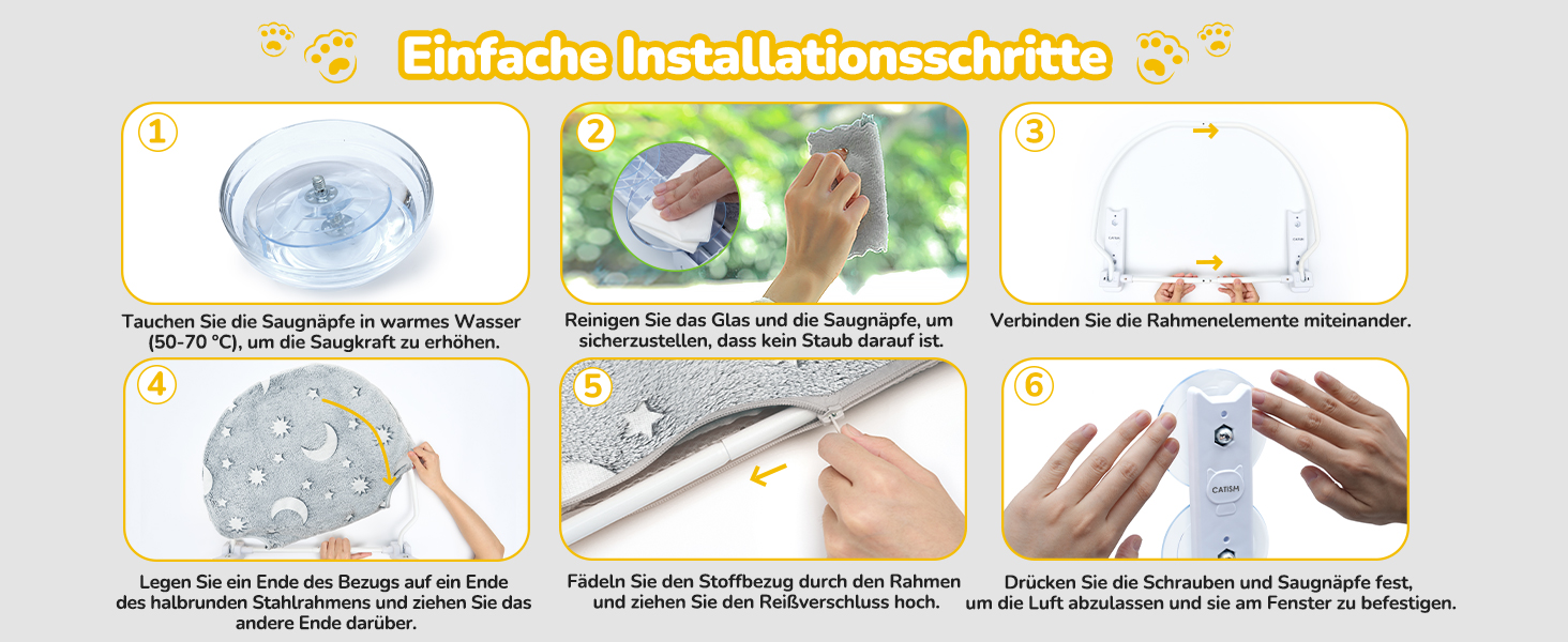 CATISM Гамак для котів на вікно з подушкою, до 20 кг, 52x30 см, сірий