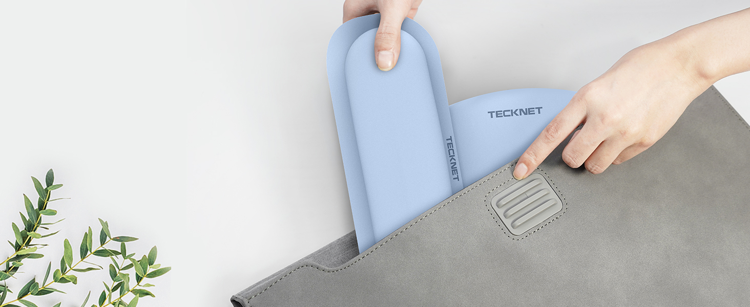 Підставка для зап'ястя TECKNET для клавіатури 43 см з Memory Foam 70D, ергономічна, проти болю в зап'ясті, для ПК, ноутбука, геймінгу (складний набір, блакитний)