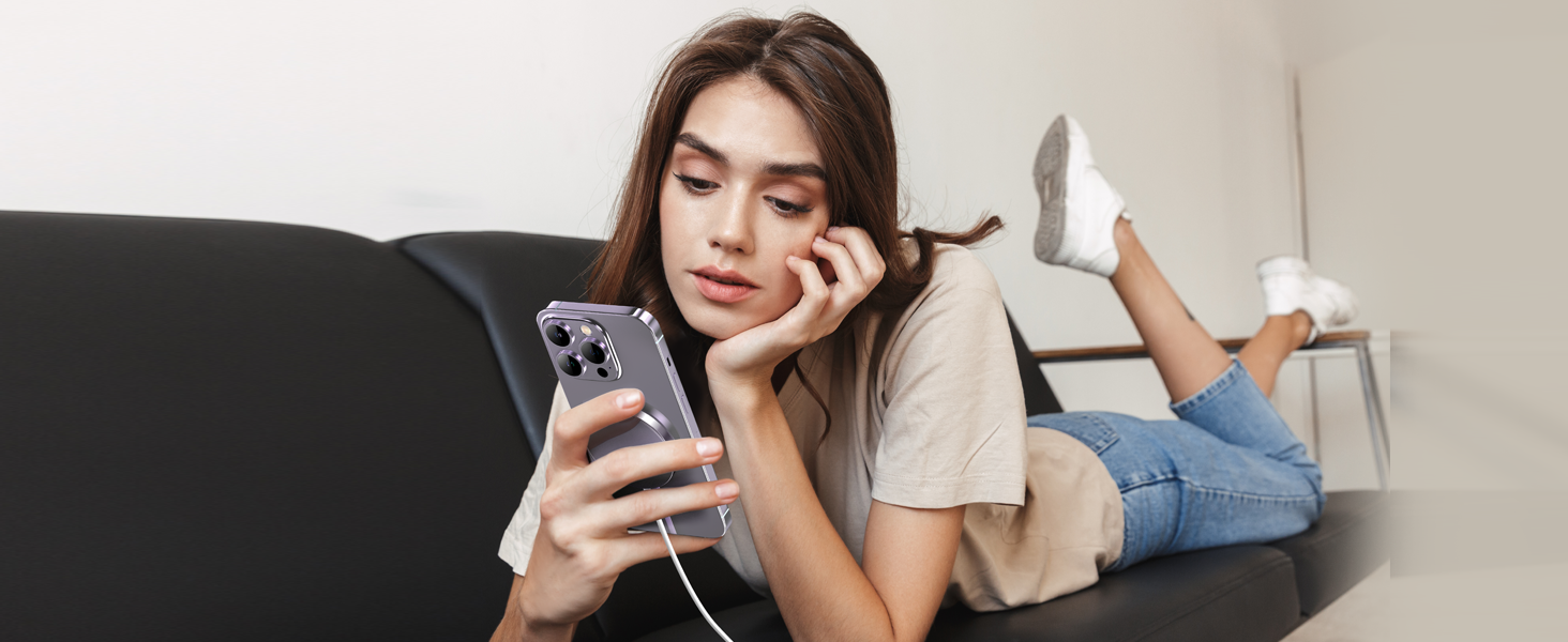 Бездротовий зарядний пристрій MagSafe для iPhone, 15W, 2 шт. (кабель 1.5 м), оригінальна заміна, рожевий