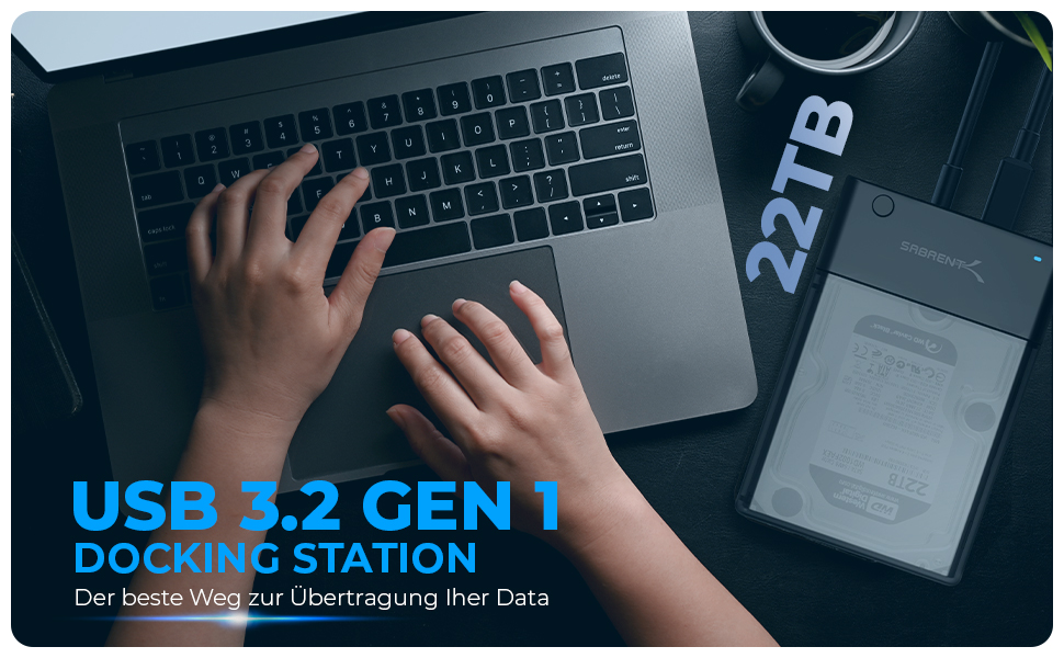 Док-станція для HDD/SSD SATA 2.5'/3.5' Sabrent – USB 3.0, 5Gbps, зовнішній корпус