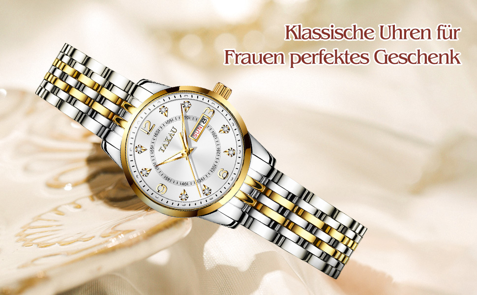 Жіночі годинники з арабськими цифрами, маленьке циферблат, Easy Read, дата, з нержавіючої сталі, водонепроникні, Reloj para Mujer (8102g)