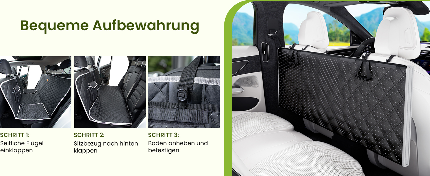 Pecute Car Seat Cover for Dogs - Waterproof & Scratch-Resistant, 136x146cm, with Side Protection & Window, Black Luxury Thick Seat Protector