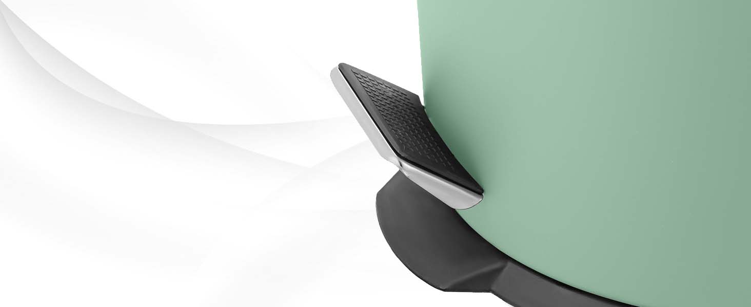 Сміттєве відро Ribelli 30 л з нержавіючої сталі, з педальним механізмом, з внутрішнім відром, м'яке закриття, сортування сміття, кругле (м'ятний)