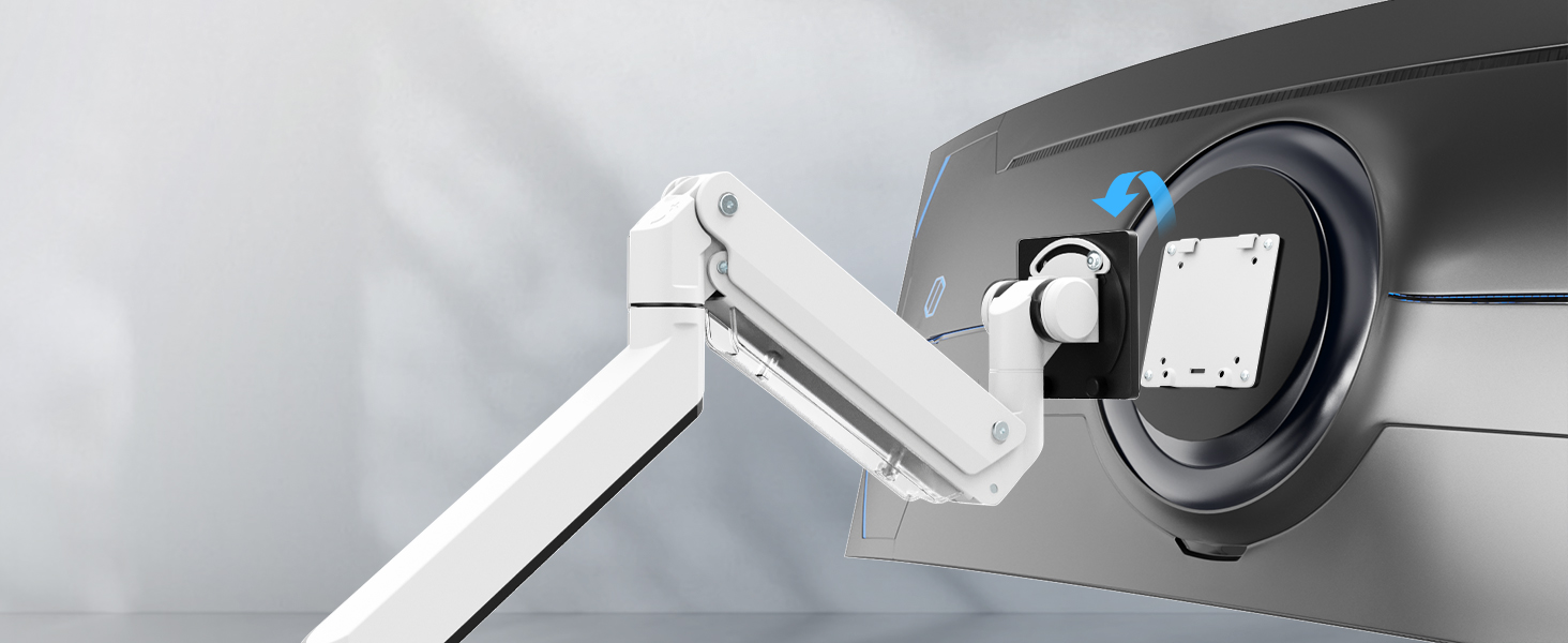 Кріплення для монітора PUTORSEN: підходить для моніторів 17-57 дюймів, до 27 кг, газ-амортизатор, VESA 200x200, білий